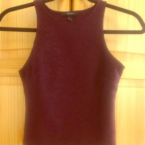 Lace burgundy racer back top